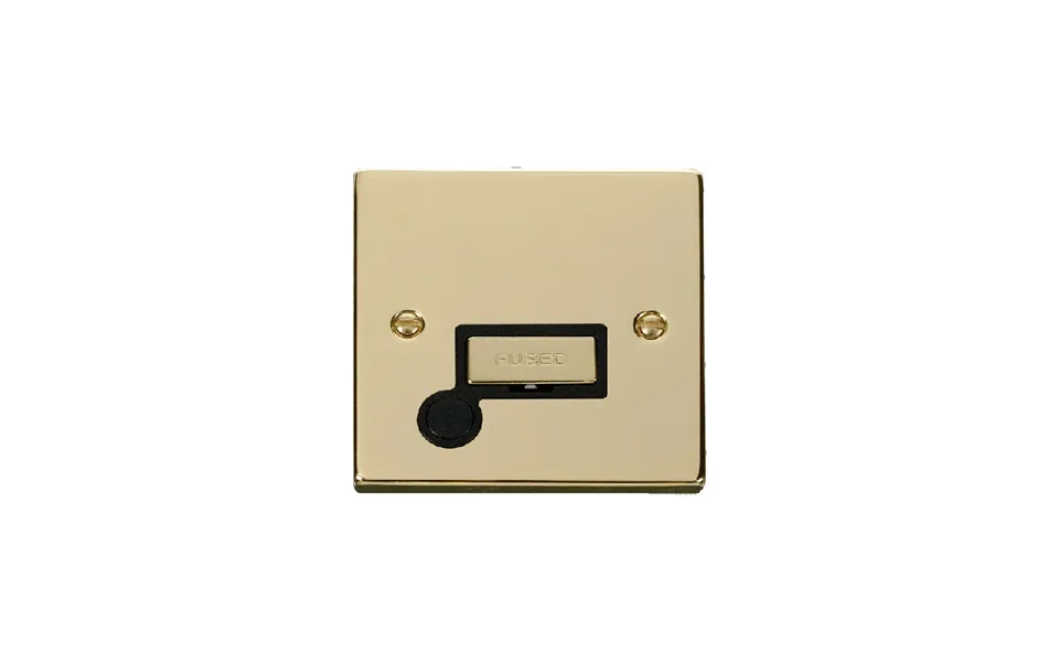 Click Deco 13a Fused 'ingot' Connection Unit With Flex Outlet Polished Brass Insert Black