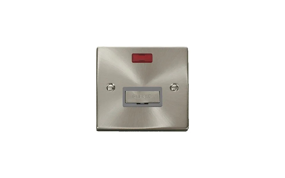 Click Deco 13a Fused 'ingot' Connection Unit With Neon Satin Chrome Insert Grey