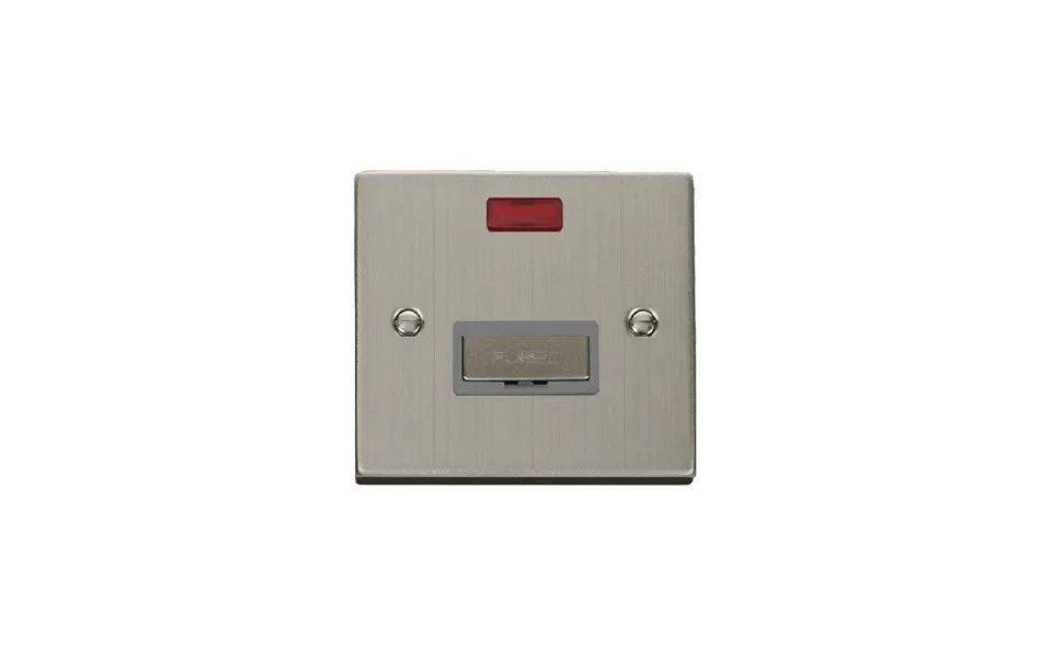 Click Deco 13a Fused 'ingot' Connection Unit With Neon Stainless Steel Insert Grey