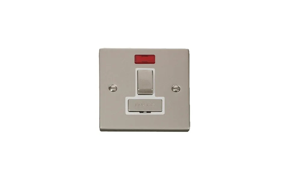 Click Deco 13a Fused 'ingot' Dp Switched Connection Unit With Neon Pearl Nickel Insert White