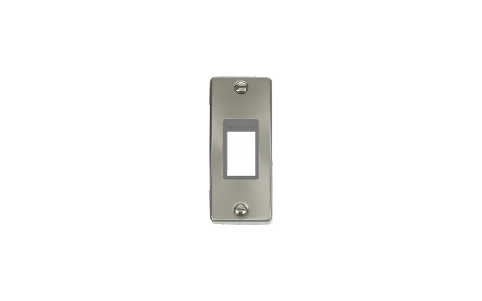 Click Deco 1g Minigrid Single Aperture Unfurnished Architrave Plate Satin Chrome Grey Inserts