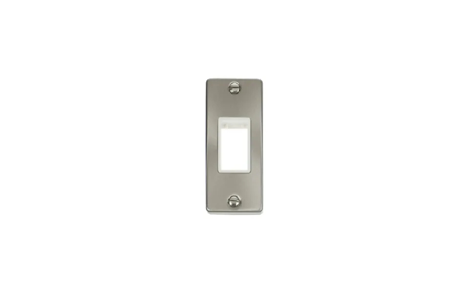 Click Deco 1g Minigrid Single Aperture Unfurnished Architrave Plate Satin Chrome White Inserts