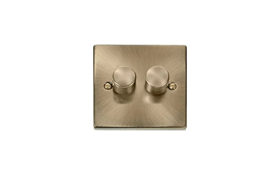 Click Deco 2 Gang 2 Way 100w Led Dimmer Switch Antique Brass