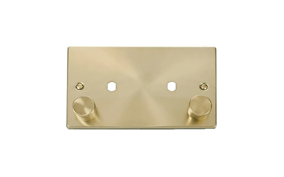 Click Deco 2 Gang Dimmer Mounting Unfurnished Plate And Knob 1630w Max Satin Brass