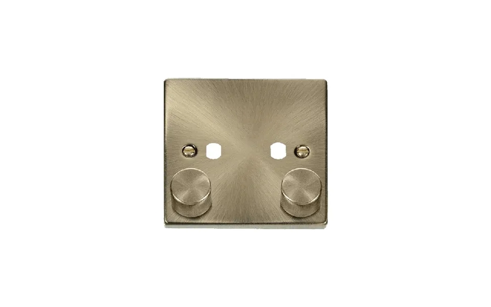 Click Deco 2 Gang Unfurnished Dimmer Plate And Knob 800w Max Antique Brass