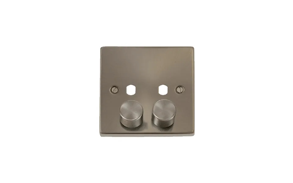 Click Deco 2 Gang Unfurnished Dimmer Plate And Knob 800w Max Satin Chrome