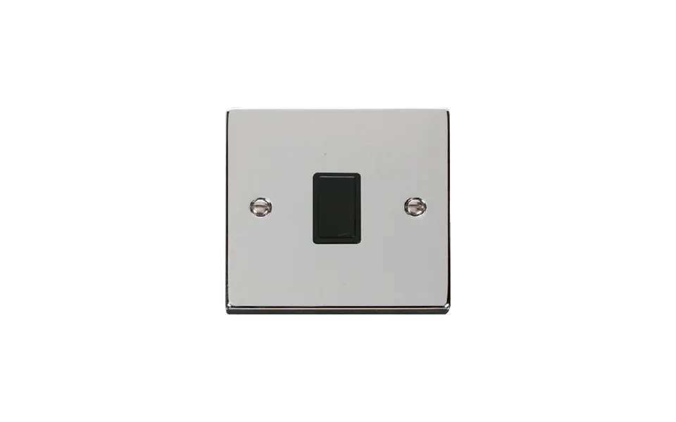 Click Deco 20a 1 Gang Dp Switch Polished Chrome Insert Black