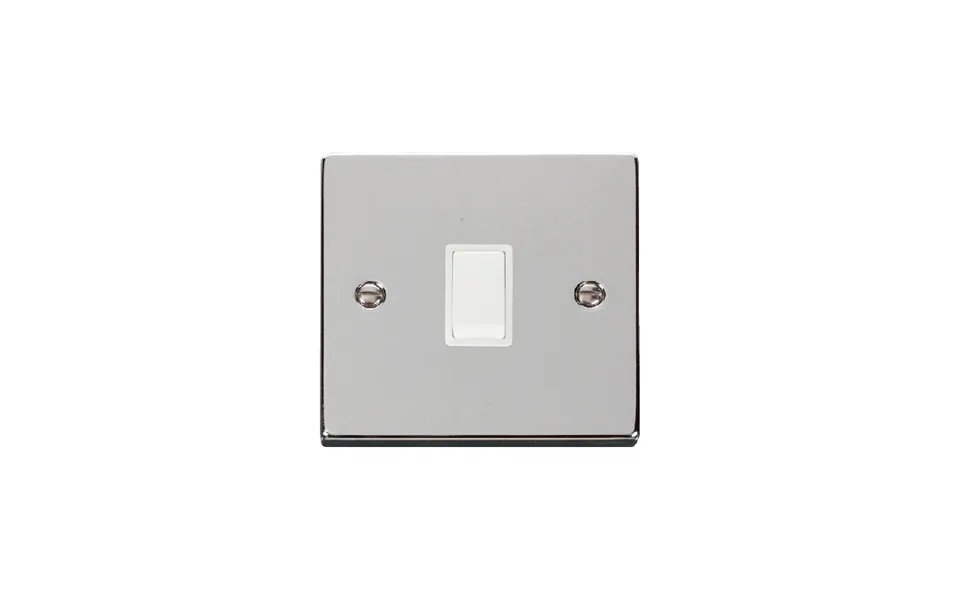 Click Deco 20a 1 Gang Dp Switch Polished Chrome Insert White