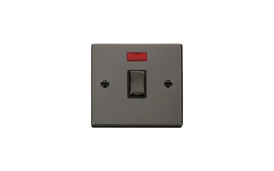 Click Deco 20a 1 Gang Dp 'ingot' Switch With Neon Black Nickel Insert Black