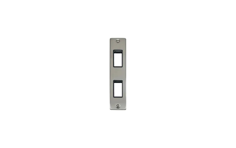 Click Deco 2g Minigrid Double Aperture Unfurnished Architrave Plate Stainless Steel Black Inserts