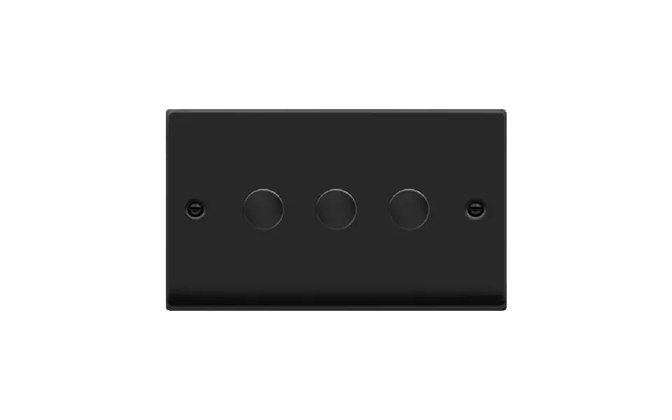 Click Deco 3 Gang 2 Way 100w Led Dimmer Switch Matt Black