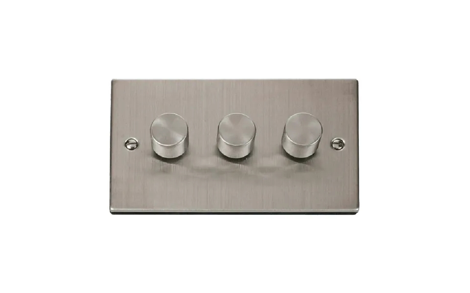 Click Deco 3 Gang 2 Way 400va Leading Edge Dimmer Switch Stainless Steel