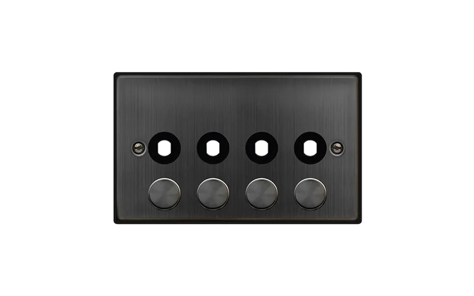 Click Deco 4 Gang Unfurnished Dimmer Plate And Knob 1600w Max Matt Bronze