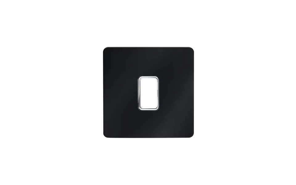 Forum 1 Gang Black Chrome Decorative Cover With White Switch Dimmable