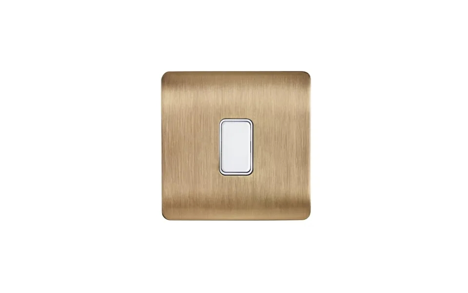 Forum 1 Gang Satin Brass Decorative Cover With White Switch Dimmable