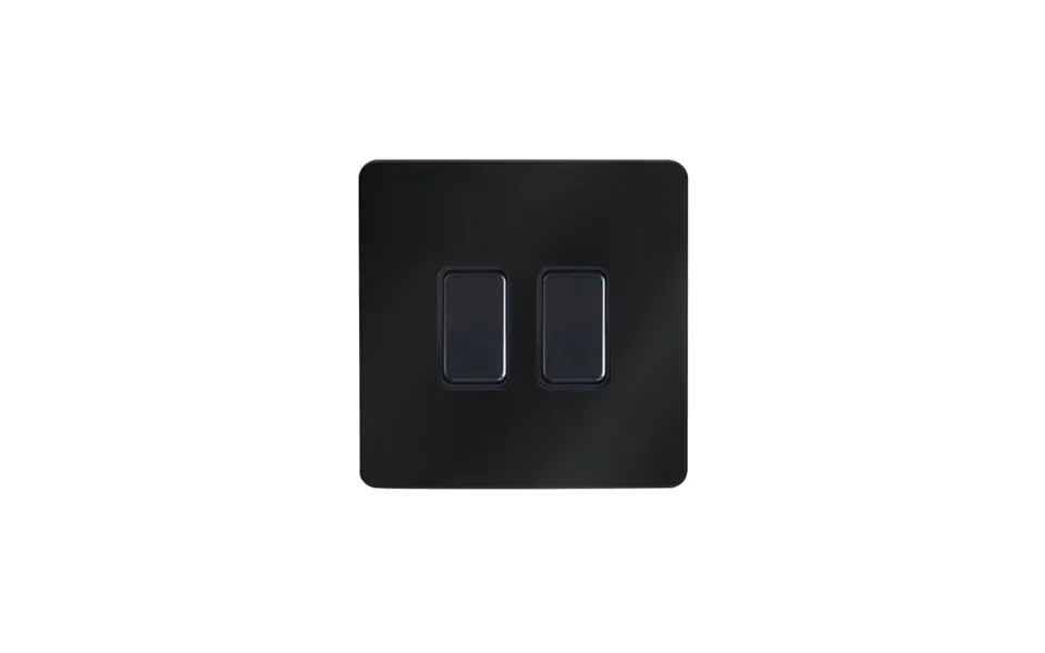 Forum 2 Gang Black Chrome Decorative Cover With Black Switch Dimmable