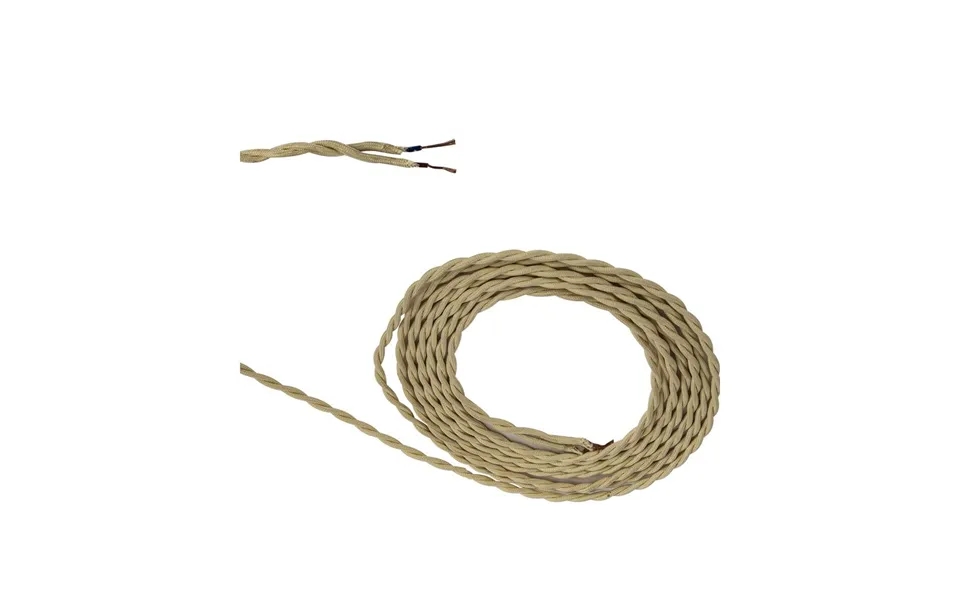 Glorelle 1m Beige Braided Twisted 2 Core 0.75mm Cable Luxuria