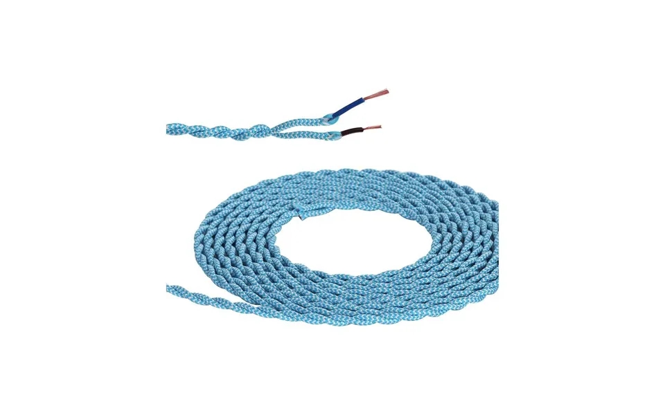 Glorelle 1m Blue & White Wave Stripe Braided Twisted 2 Core 0