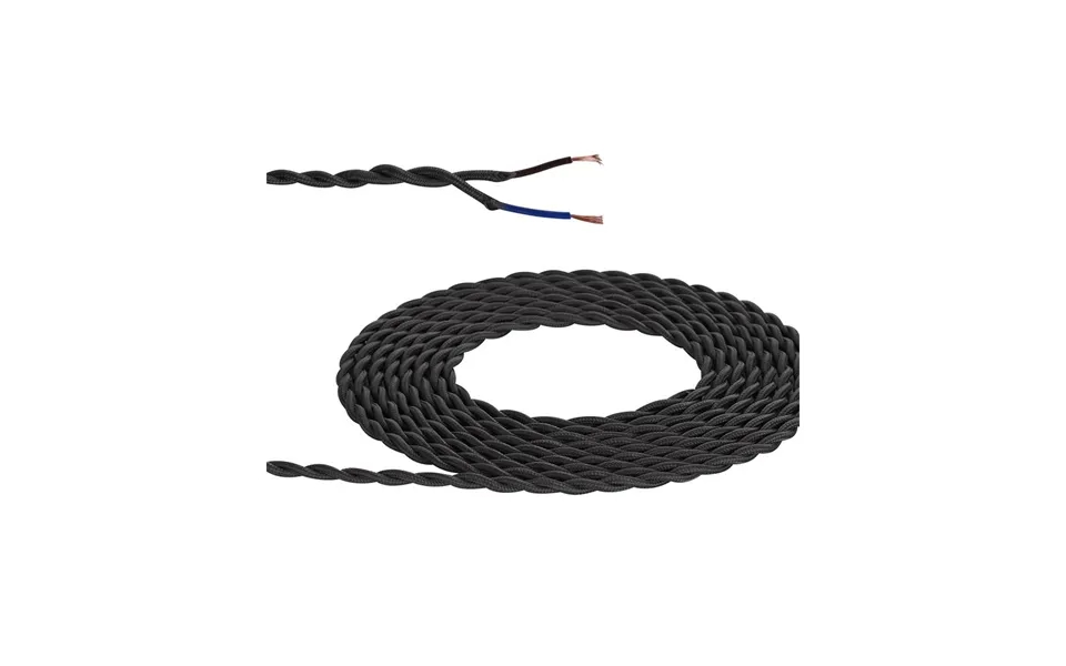 Glorelle 1m Grey Braided Twisted 2 Core 0.75mm Cable Luxuria