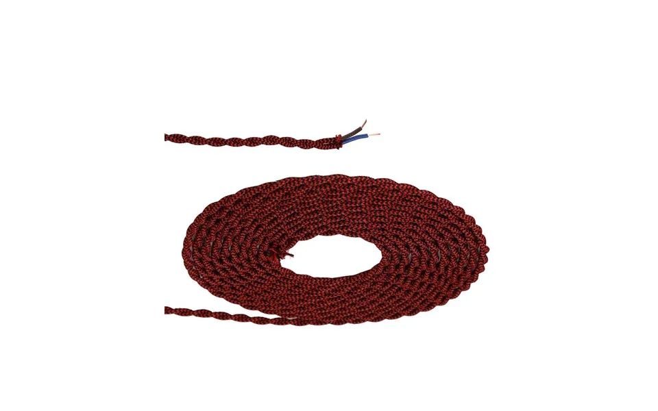 Glorelle 1m Red & Black Wave Stripe Braided Twisted 2 Core 0