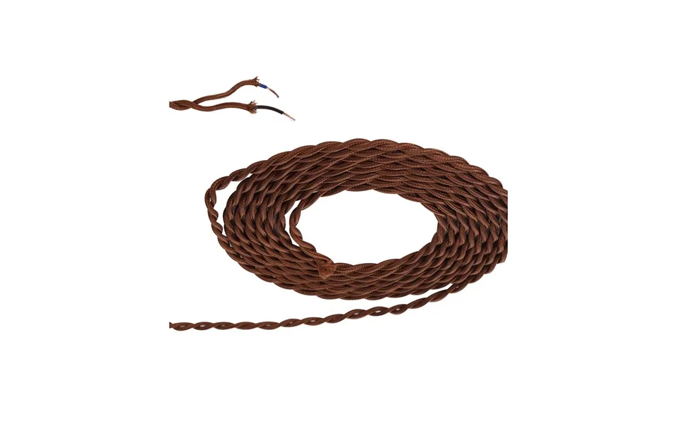 Glorelle 1m Red Brown Braided Twisted 2 Core 0.75mm Cable Luxuria