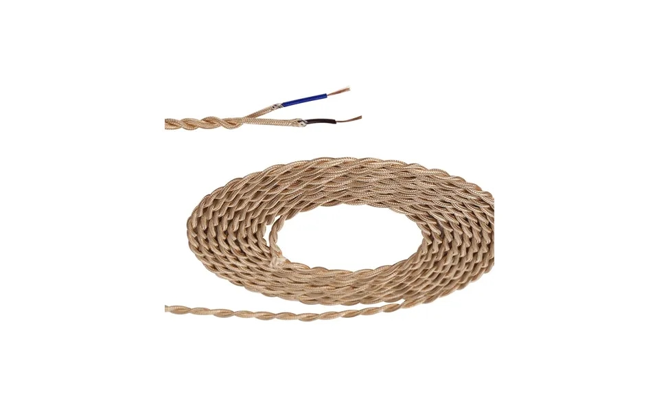 Glorelle 1m Rose Gold Braided Twisted 2 Core 0.75mm Cable Luxuria