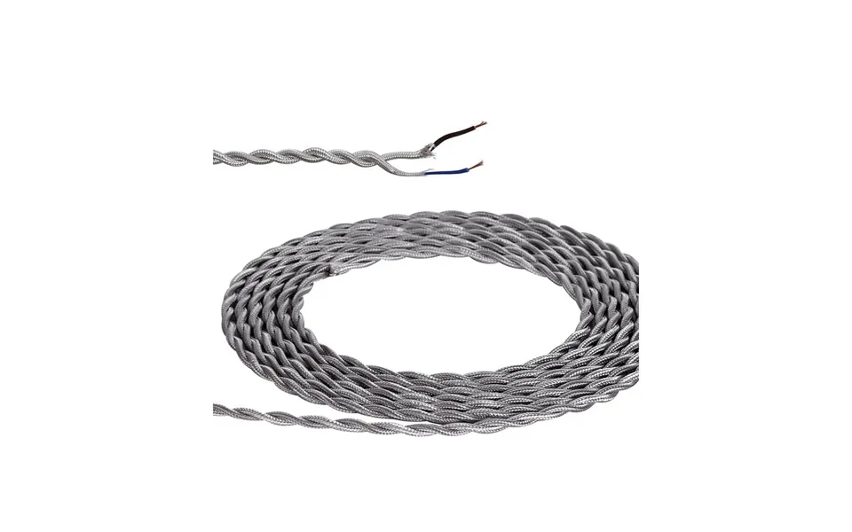 Glorelle 1m Silver Braided Twisted 2 Core 0.75mm Cable Luxuria