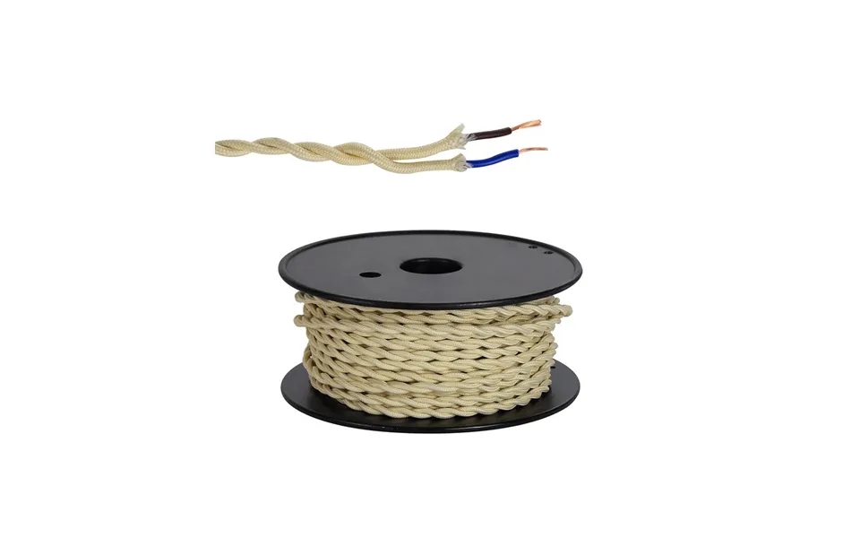 Glorelle 25m Roll Beige Braided Twisted 2 Core 0.75mm Cable Luxuria