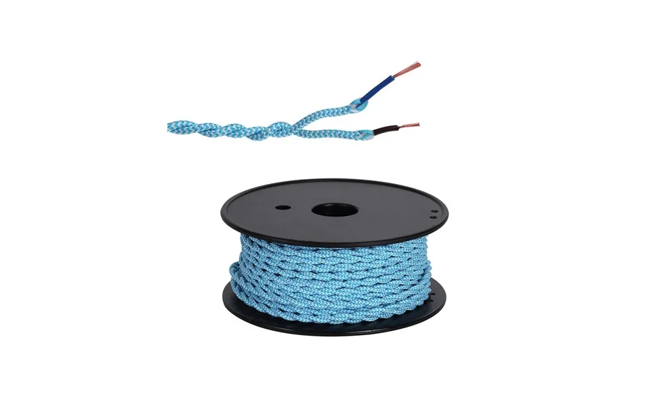 Glorelle 25m Roll Blue & White Wave Stripe Braided Twisted 2 Core 0