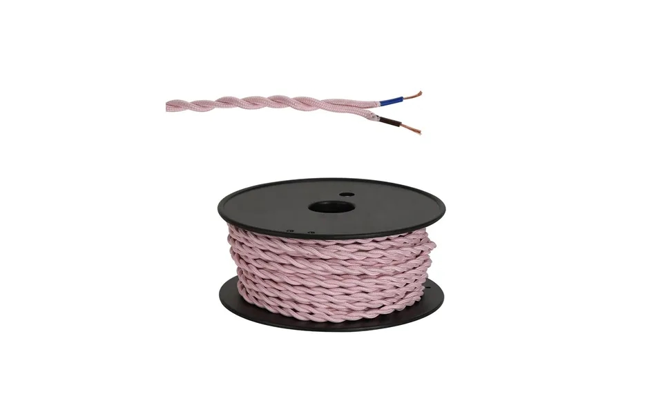 Glorelle 25m Roll Pink Braided Twisted 2 Core 0.75mm Cable Luxuria