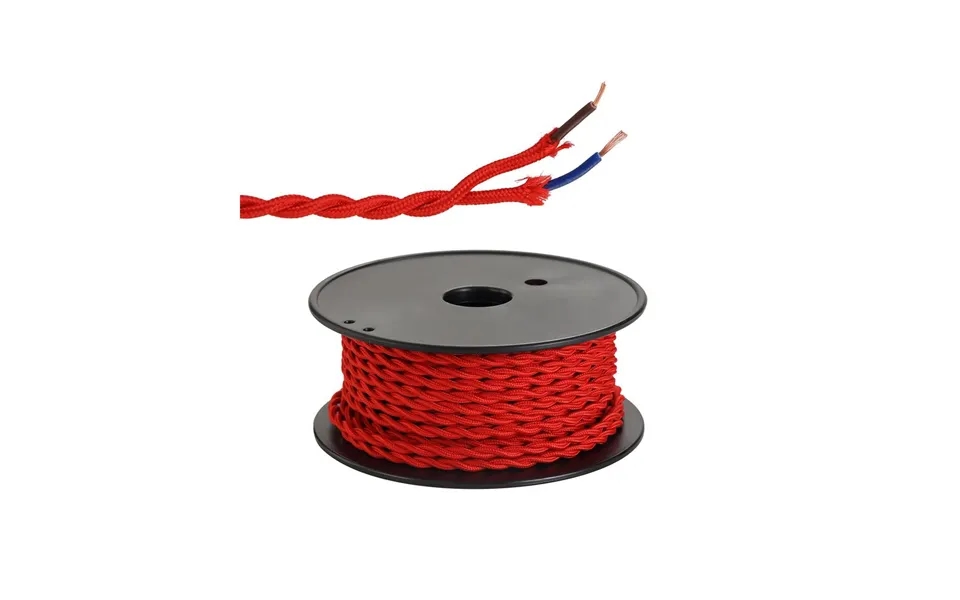Glorelle 25m Roll Red Braided Twisted 2 Core 0.75mm Cable Luxuria