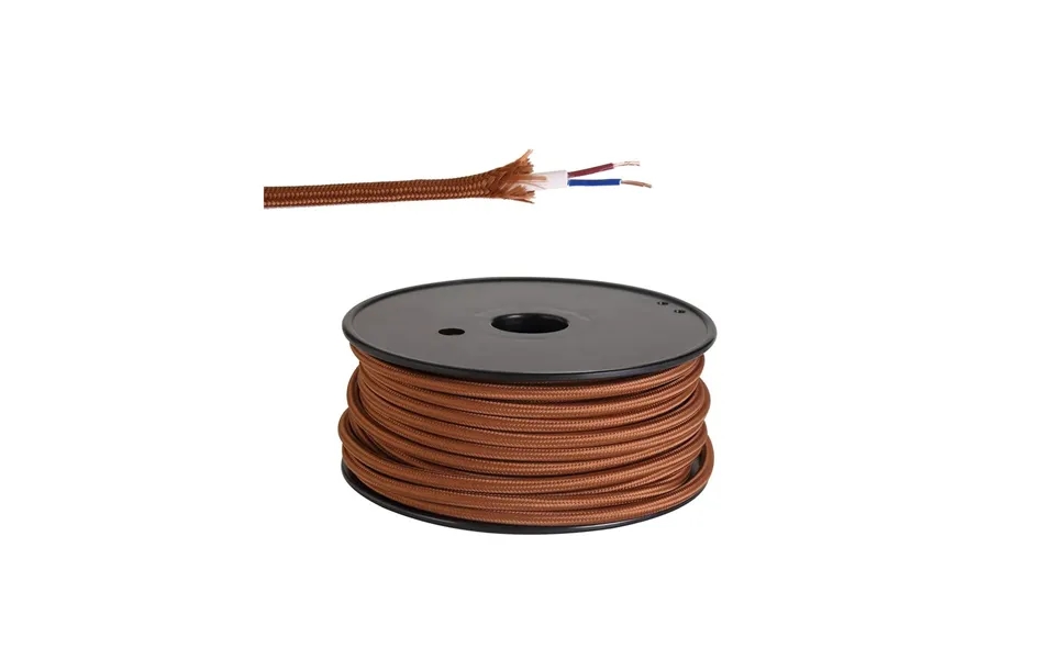 Glorelle 25m Roll Red Brown Braided 2 Core 0.75mm Cable Luxuria