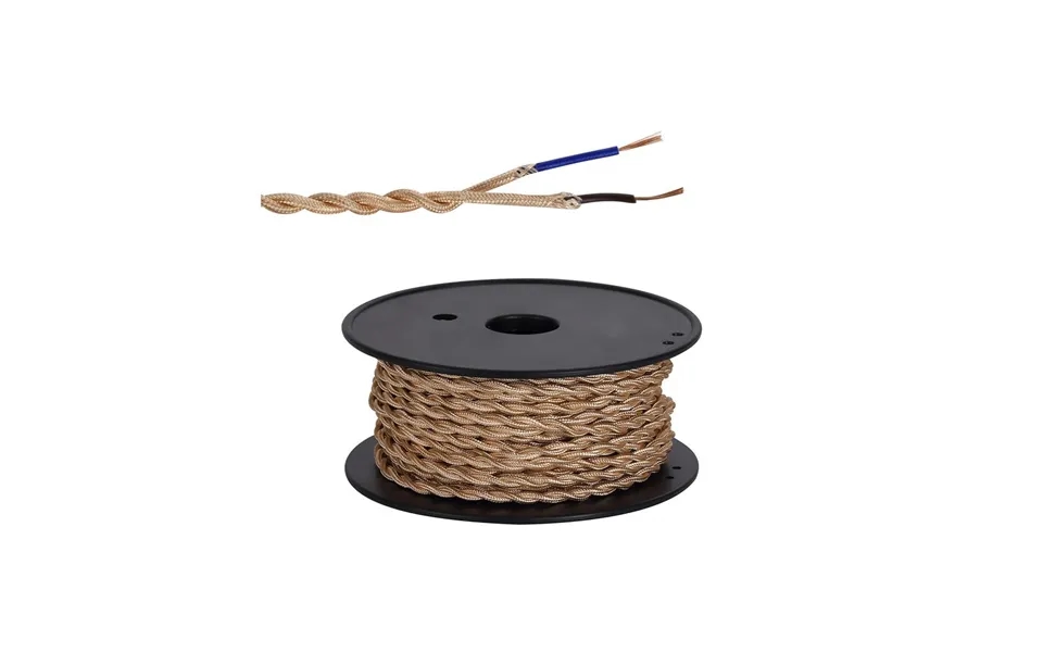 Glorelle 25m Roll Rose Gold Braided Twisted 2 Core 0.75mm Cable Luxuria