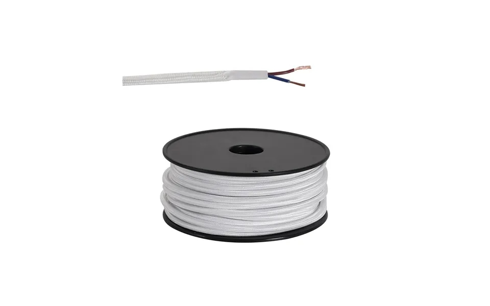 Glorelle 25m Roll White Braided 2 Core 0.75mm Cable Luxuria
