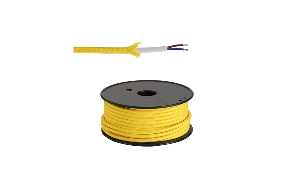 Glorelle 25m Roll Yellow Braided 2 Core 0.75mm Cable Luxuria