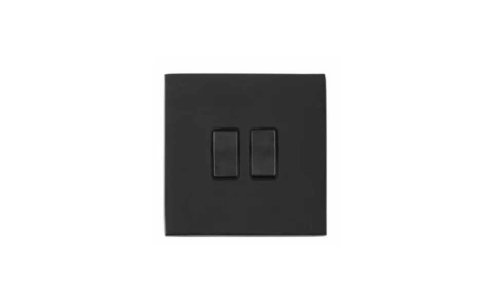 Hamilton G2 2 Gang 20ax 2 Way Rocker Intermediate Plate Switch Matt Black Insert Black
