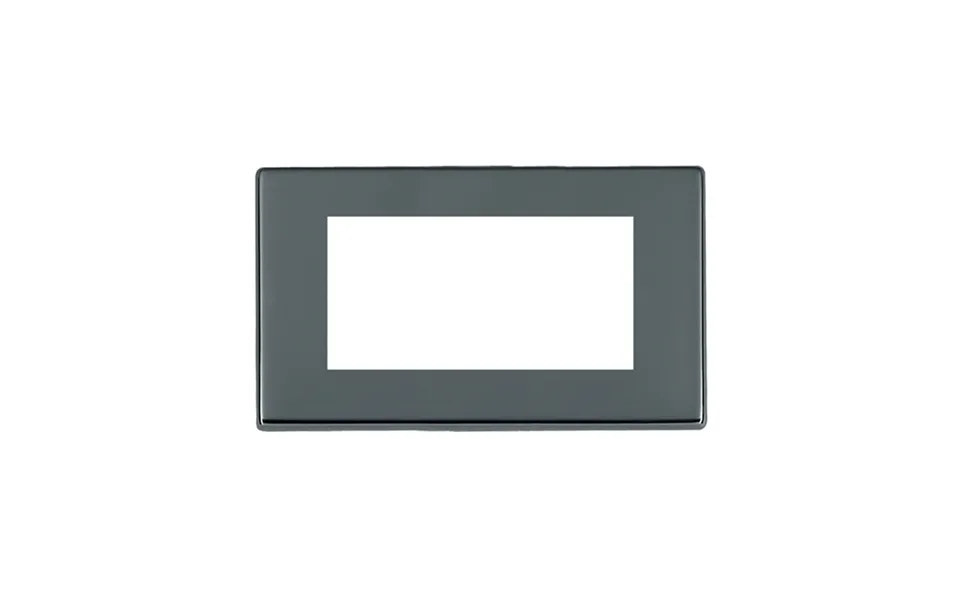 Hamilton G2 2 Gang Eurofix 50x50mm Apertured Plate With Grid Matt Black