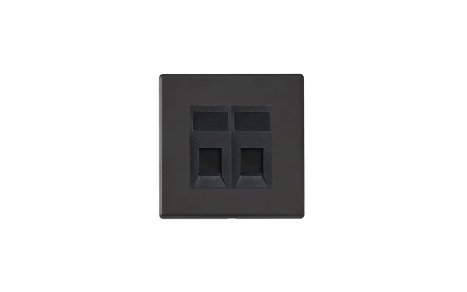 Hamilton G2 2 Gang Rj45 Cat5e Unshielded Matt Black Insert Black