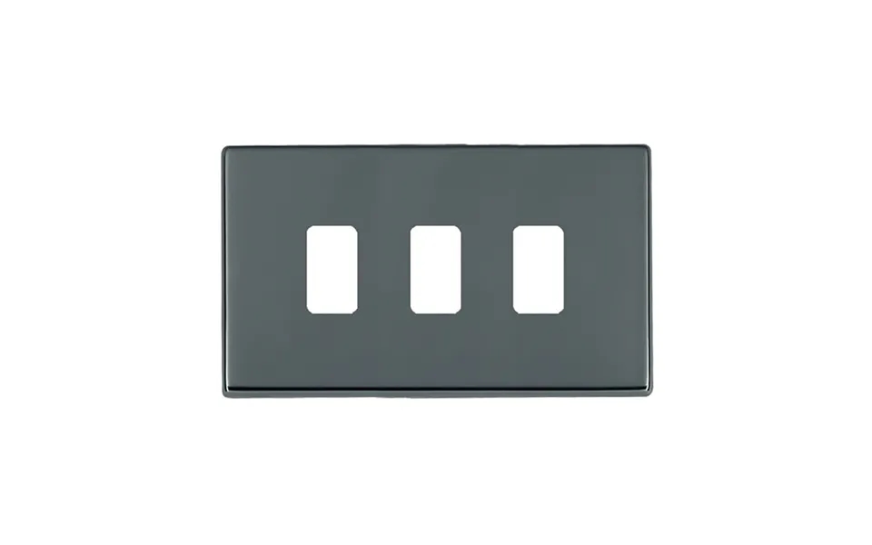Hamilton G2 3 Gang Grid-fix Face Plate Black Nickel