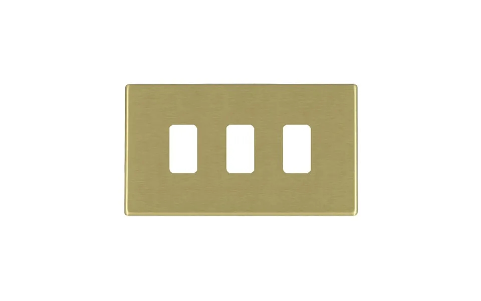 Hamilton G2 3 Gang Grid-fix Face Plate Satin Brass