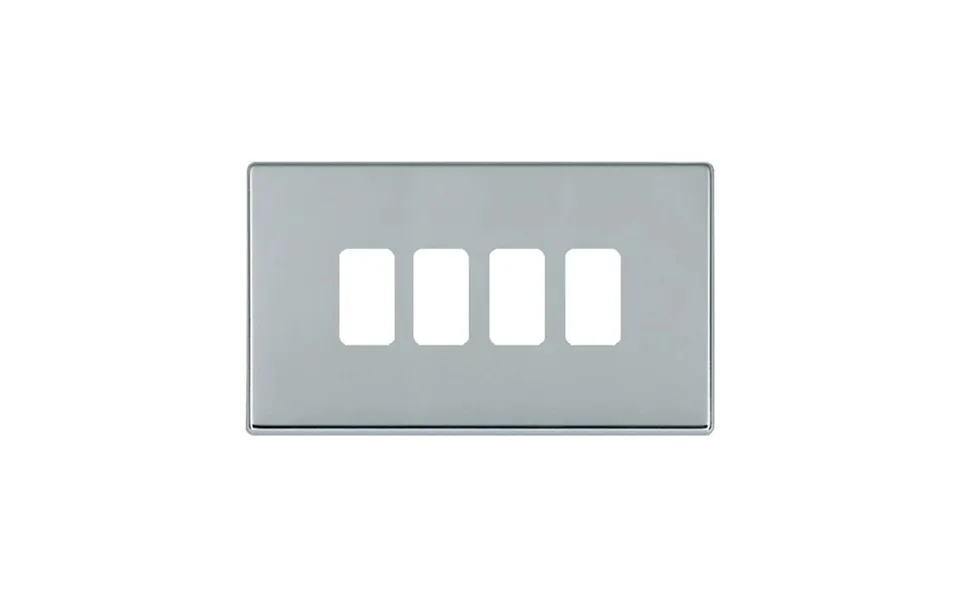 Hamilton G2 4 Gang Grid-fix Face Plate Bright Chrome