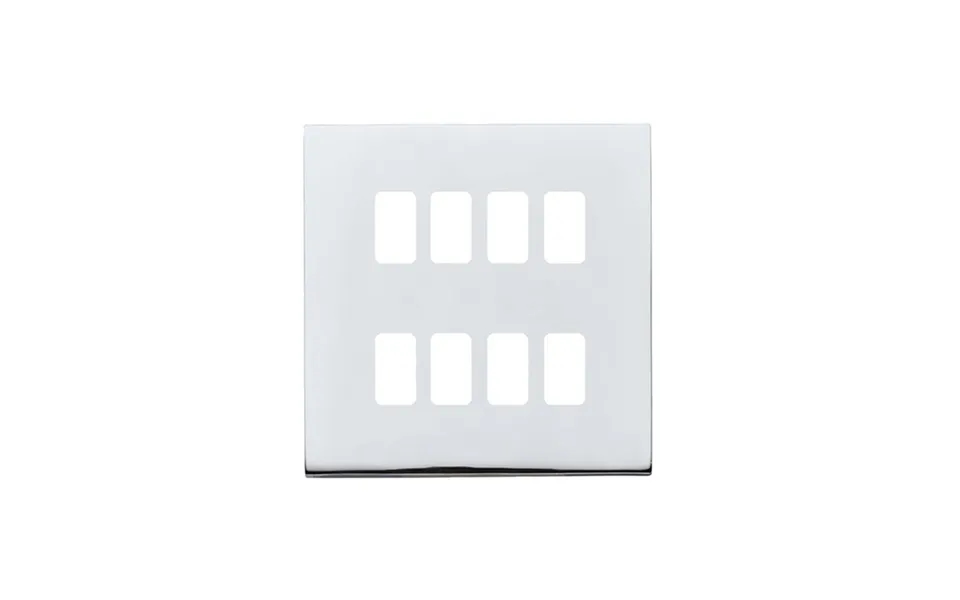 Hamilton G2 8 Gang Grid Fix Face Plate Matt White