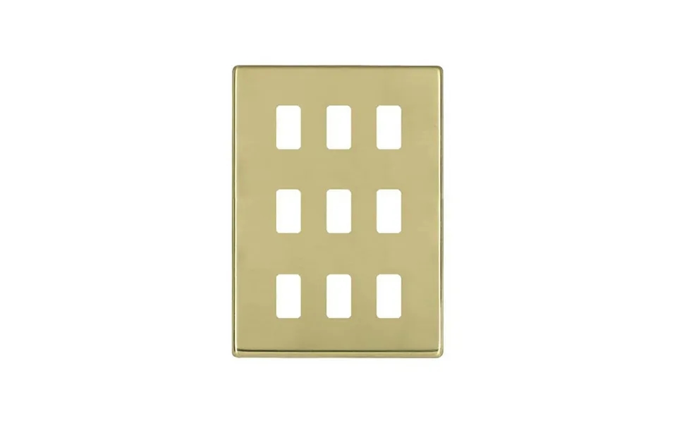 Hamilton G2 9 Gang Grid Fix Face Plate Polished Brass