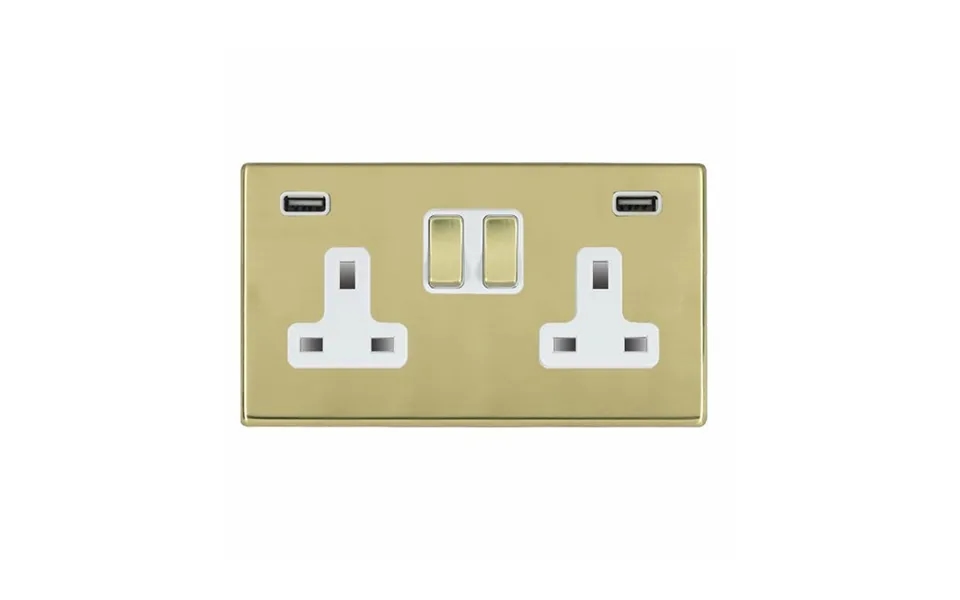 Hamilton G2 Richmond Bronze 2g 13a Switched Socket 2 Usb Black Insert