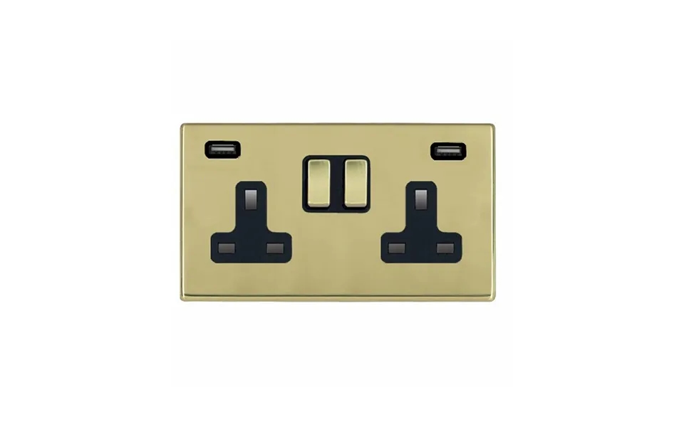 Hamilton G2 Richmond Bronze 2g 13a Switched Socket 2 Usb Black Insert