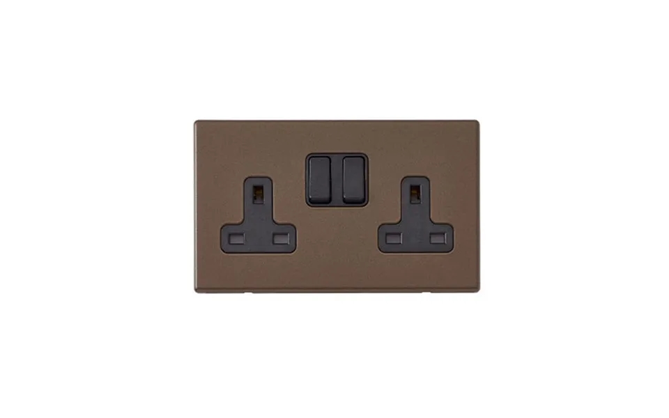 Hamilton G2 Richmond Bronze 2g 13a Switched Socket Black Insert