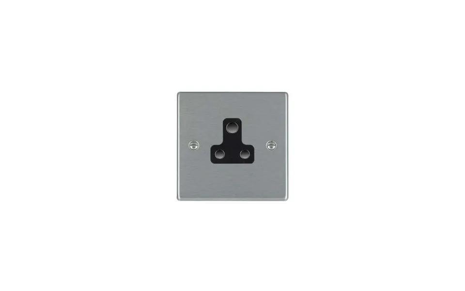 Hamilton Hartland 1g 5a Socket Satin Steel Black