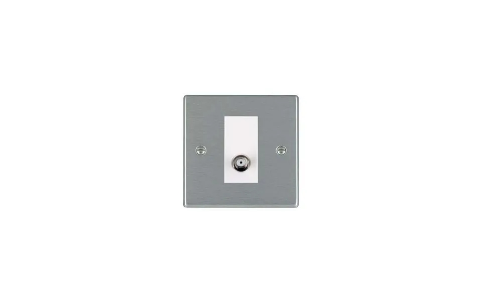 Hamilton Hartland 1g Isolated Satellite Outlet Satin Steel White