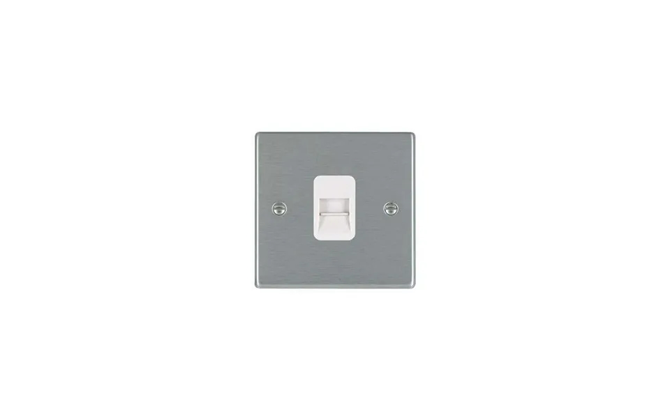 Hamilton Hartland 1g Telephone Slave Outlet Satin Steel White