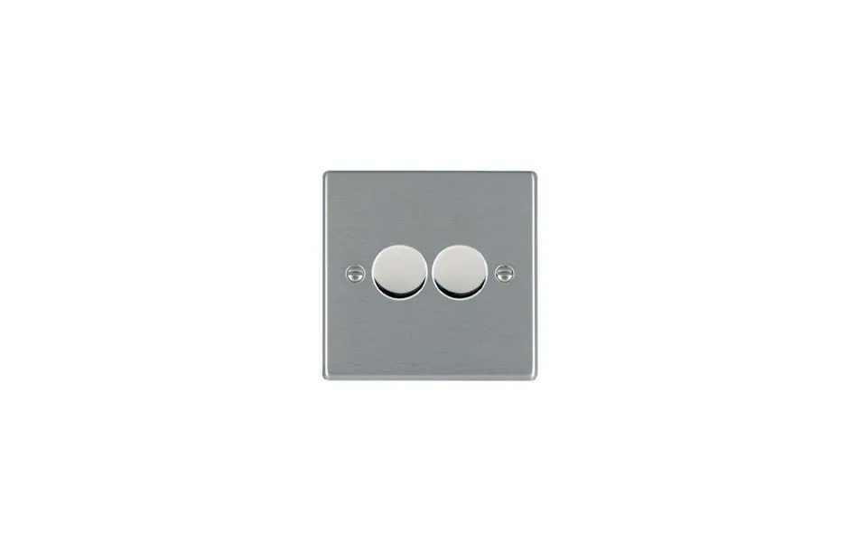 Hamilton Hartland 2g 100w Led 2 Way Dimmer Satin Steel